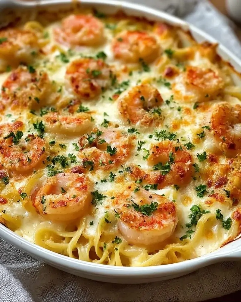 Shrimp Scampi Pasta Bake