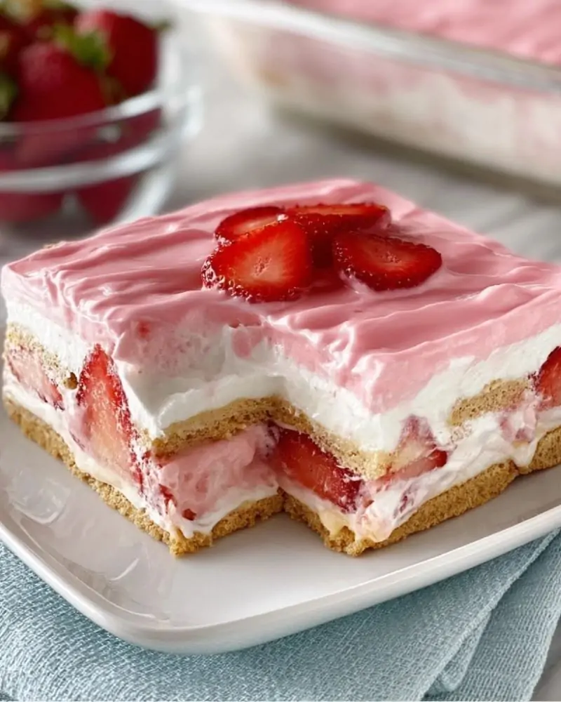 Strawberry Eclair Cake